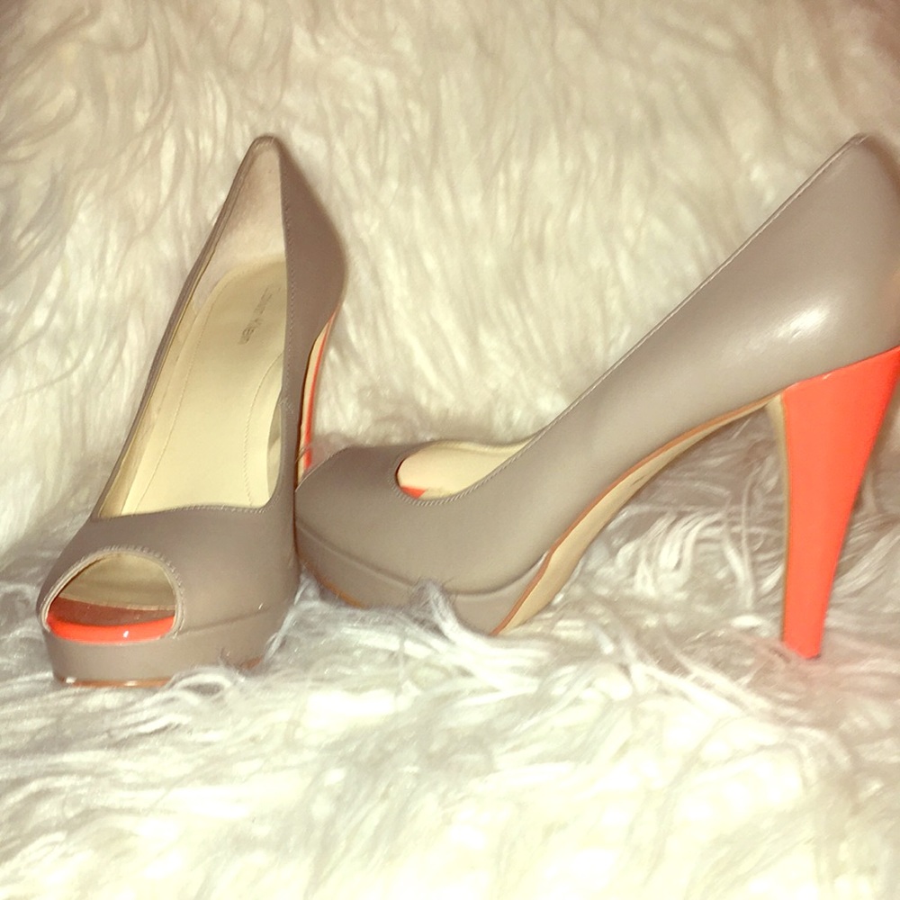 Calvin Klein Colorblocked Peep Toes